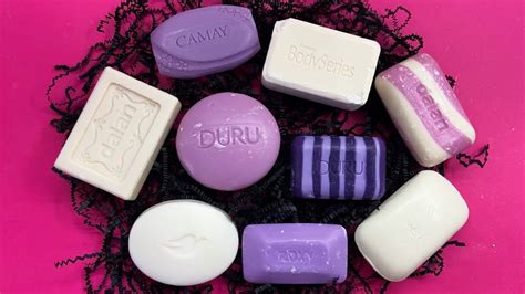 Purple And White Set Satisfying Soap Carving Cutting Dry Soap