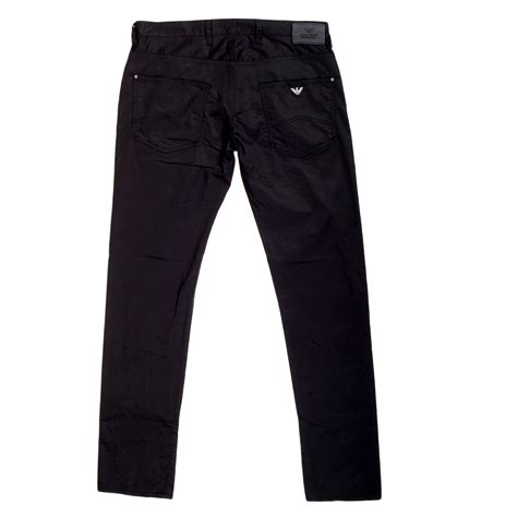 Armani Jeans Mens J10 Black Cotton Stretch Slim Jeans