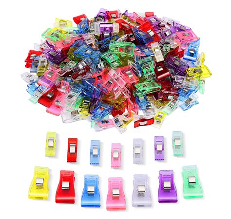Fabric Clips Sewing With Plastic Box Package Assorted Bright Colors