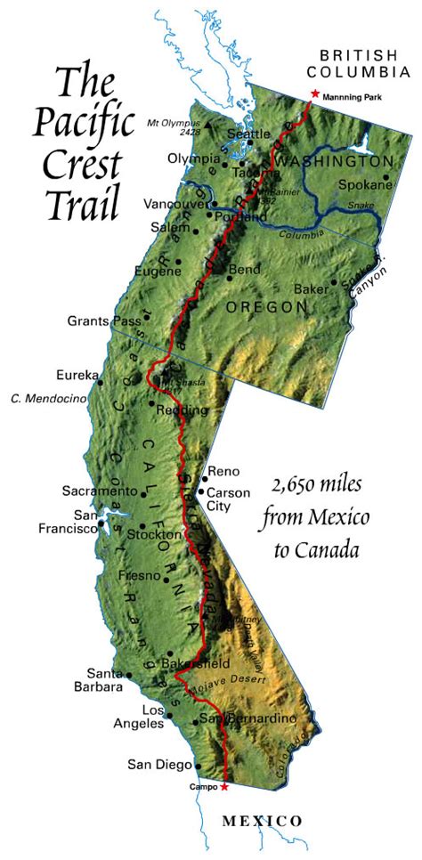 Pacific Crest Trail Map Whitewaters Long Distance Trail Journeys