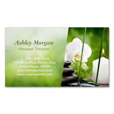 Massage Therapist Meditation Zen Spa Salon Magnetic Business Card