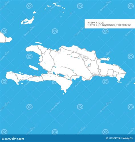 Map Of Hispaniola Island Stock Vector Illustration Of Geography
