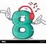 Listening Music Number Eight Made With Cartoon Shaped Stock Vector 