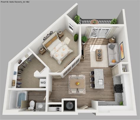 Image Result For 3d 1 Bedroom Floor Plans For An Apartment Sims House