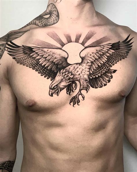 Flying Eagle Tattoos On Back