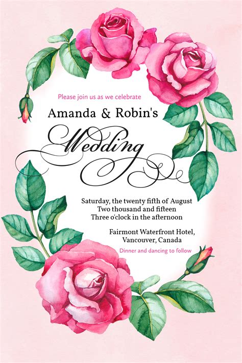 Printable Wedding Invitation Card Template Printable Templates