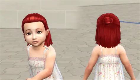 Mystufforigin Modest Bun For Toddlers Sims 4 Hairs