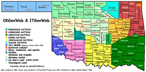 Oklahoma Interactive Map Okgenweb Cherokee Cherokee Nation Oklahoma
