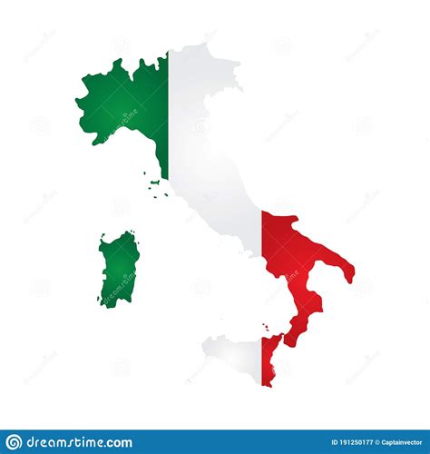 Italy Map Vector Illustration Decorative Design Stock Vector