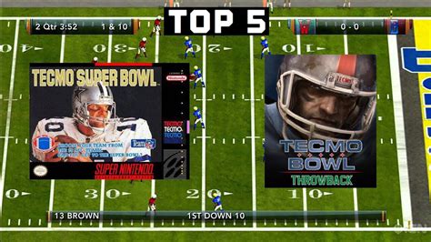 Tecmo Super Bowl Tecmo Bowl Throwback Top 5 Offensive Defensive