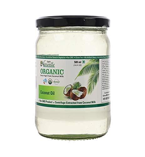 Farm Naturelle Pure Organic Extra Virgin Cold Pressed Coconut Oil Glass Bottle Ml