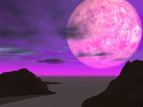 Pink Moon Moonscape Pink Moon Wallpaper