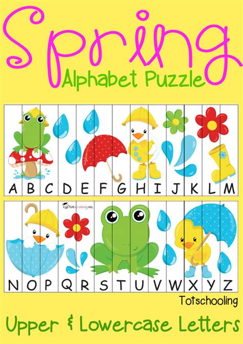 Toodler Kids Free Spring Alphabet Puzzle