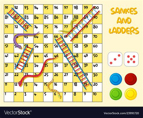 A Snake Ladder Board Game Royalty Free Vector Image
