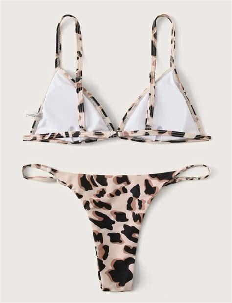 Leopard Triangle Tanga Bikini Swimsuit Duck Expresss Shopping Tt