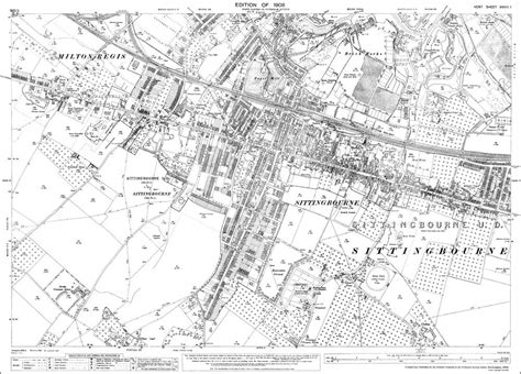 Old Map Of Sittingbourne And Milton Regis In 1908 Old Map Old Maps Map