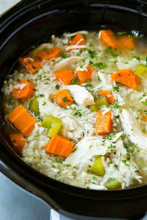 Slow Cooker Chicken And Rice Soup Feastrecipes