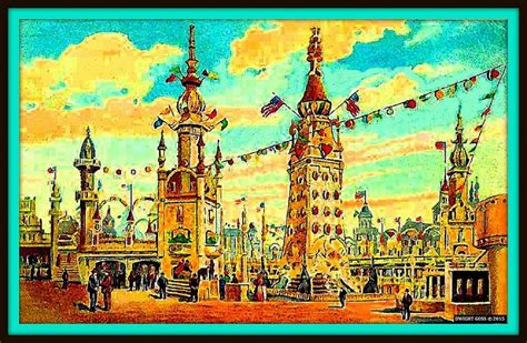 Luna Park Towers By Day Coney Island 1910 Mixed Media By Dwight Goss