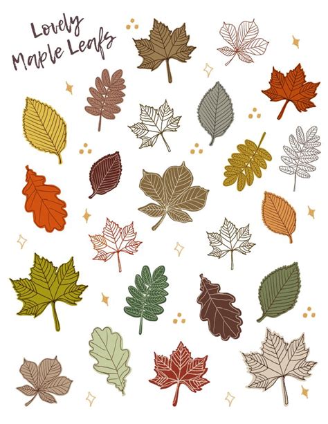 Maple Leaf Stickerfall Sticker단풍잎스티커가을스티커 Autumn Stickers Fall