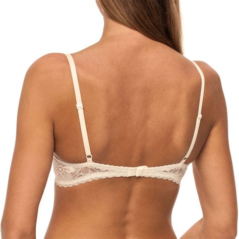 Sexy Push Up Lace T Shirt Plunge Low Back Sheer Underwire Demi Padded