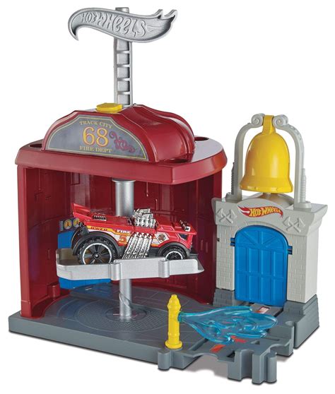 Hot Wheels Frh29 City Downtown Fire Station Spinout Play Set Multi