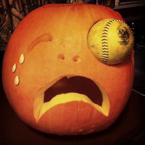 10 Baseball And Softball Halloween Pumpkin Ideas Halloween Pumpkins
