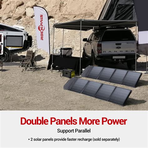 Rockpals Upgraded Foldable Solar Panel 100w With Kickstand Parallel