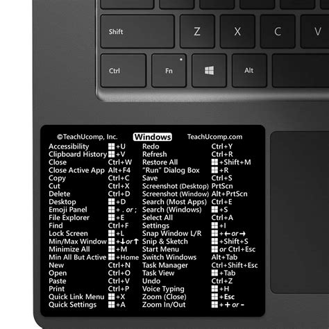 Microsoft Windows 11 And 10 Keyboard Shortcuts Sticker Teachucomp Inc