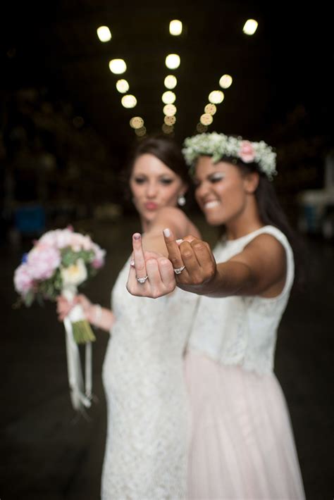 Alyssa Megan S Coastal Celebration Brides Be Lesbian Wedding Photos Lesbian Wedding