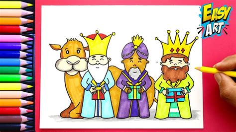 C Mo Dibujar Los Reyes Magos Navidad How To Draw Wise Men Color Easy Art Youtube