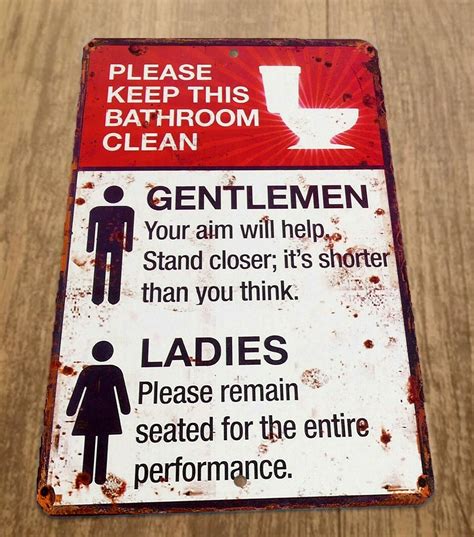 Please Keep This Bathroom Clean 8x12 Metal Wall Sign Misc Poster Humor