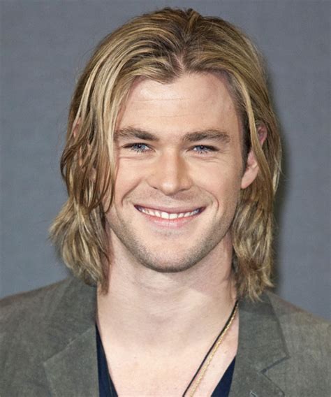 Chris Hemsworth Long Straight Casual Hairstyle Blonde