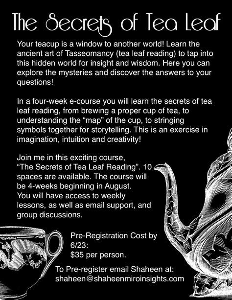 The Secrets Of Tea Leaf Reading E Course Reading Tea Leaves Tea Reading Tarot Learning