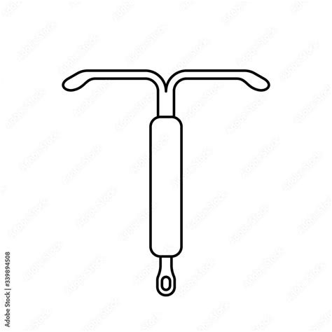 Intrauterine Device Icon Linear Logo Of T Shaped Iud Black Simple
