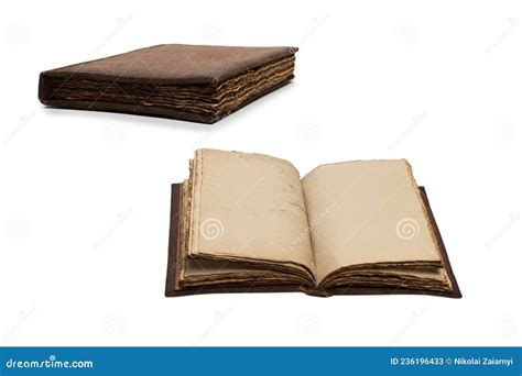 An Old Brown Book Isolated On White Background Stock Image Image Of
