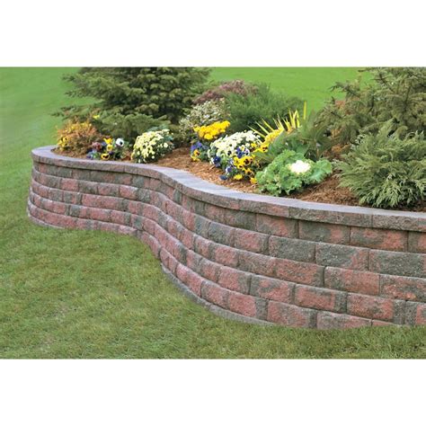 Basic 12 In L X 4 In H X 7 In D Redcharcoal Retaining Wall Block In