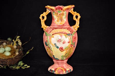 Pink Vintage Vase Beautiful Antique Flower Vase Porcelain