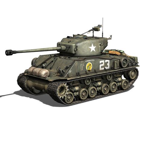 M4a3e8 Sherman Paper 3d C4d
