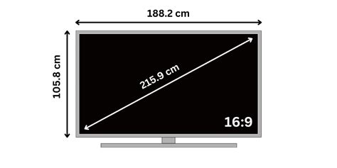 85 Inch Tv Dimensions Television Size Length Width