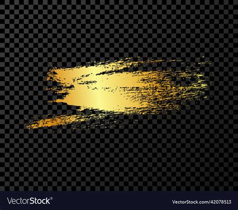 Gold Brush Stroke On Transparent Background Vector Image