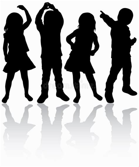 Dancing Children Silhouettes Stock Vector Illustration Of Silhouettes