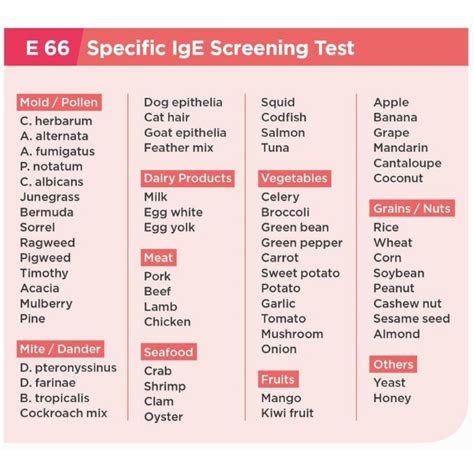 Allergy Ige Test E Items