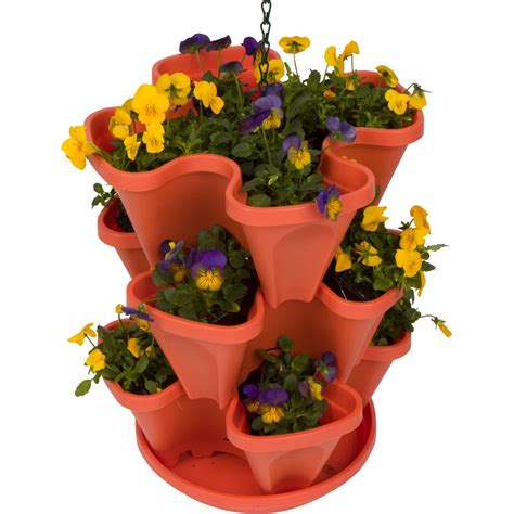 13 Self Watering 3 Tier Stackable Hanging Planter With Chain By