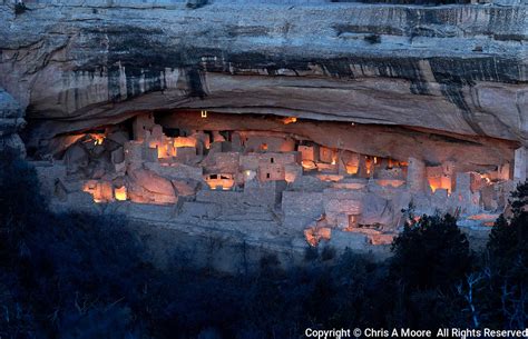 Cliff Palace Mesa Verde National Park Is Lighted With Luminaria By