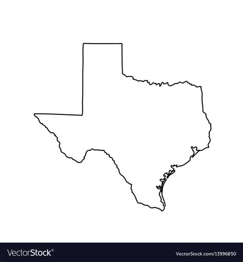 Map Us State Texas Royalty Free Vector Image Vectorstock