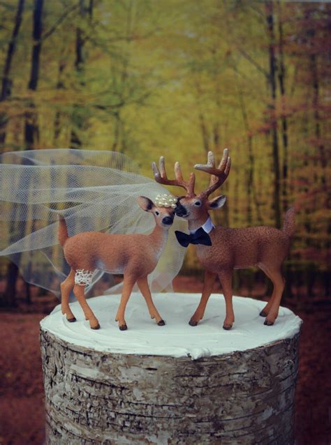 Buck And Doe Bride And Groom Deer Wedding Cake Topper Hunter Etsy