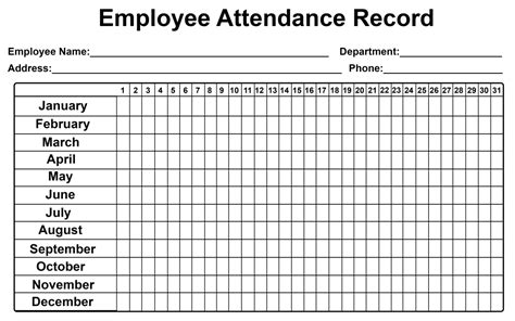 2022 Employee Attendance Template