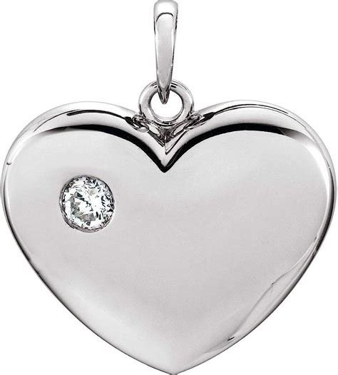 Sterling Silver Diamond Heart Pendant Necklace 16 Cttw