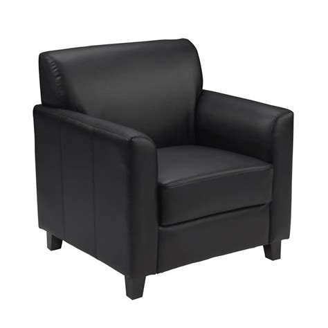 Flash Furniture Hercules Modern Black Faux Leather Club Chair At