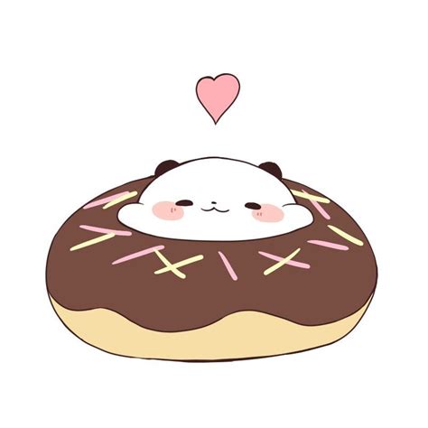Donut Panda Save Follow Me Cute Panda Wallpaper Kawaii Panda Cute